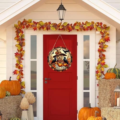 12 Inch Crow Wreath Halloween Door Decor