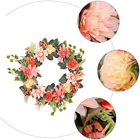 Eringogo Artificial Flower Garland Door Decor Spring Wreath