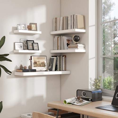 Heimlove 24 Inch Floating Shelves Wall Mount Set of 2