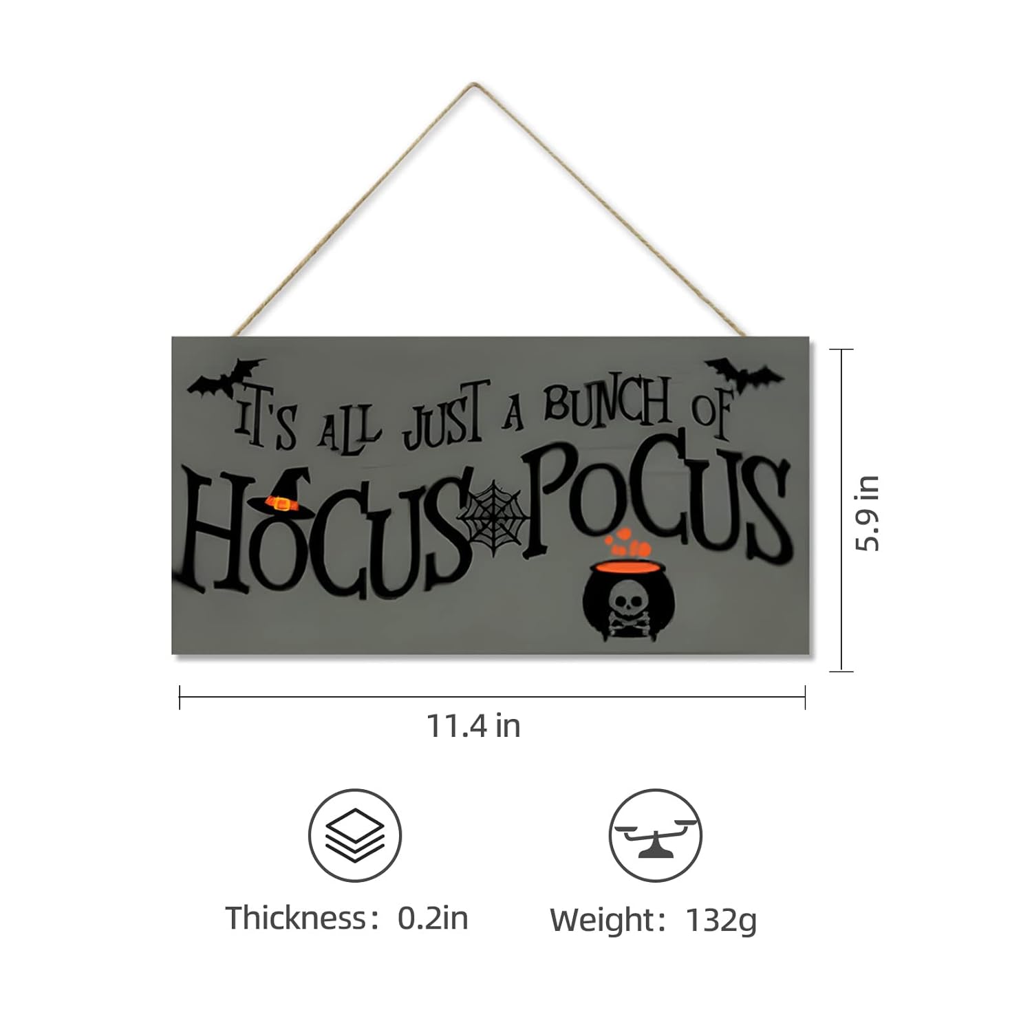 Halloween Wood Door Hanging Sign 114x59 Inch Decor