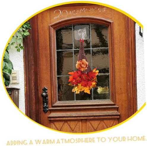 Front Door Autumn Wreath with Gnome Design