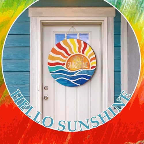 Hello Sunshine Summer Door Wreath Sign Decor