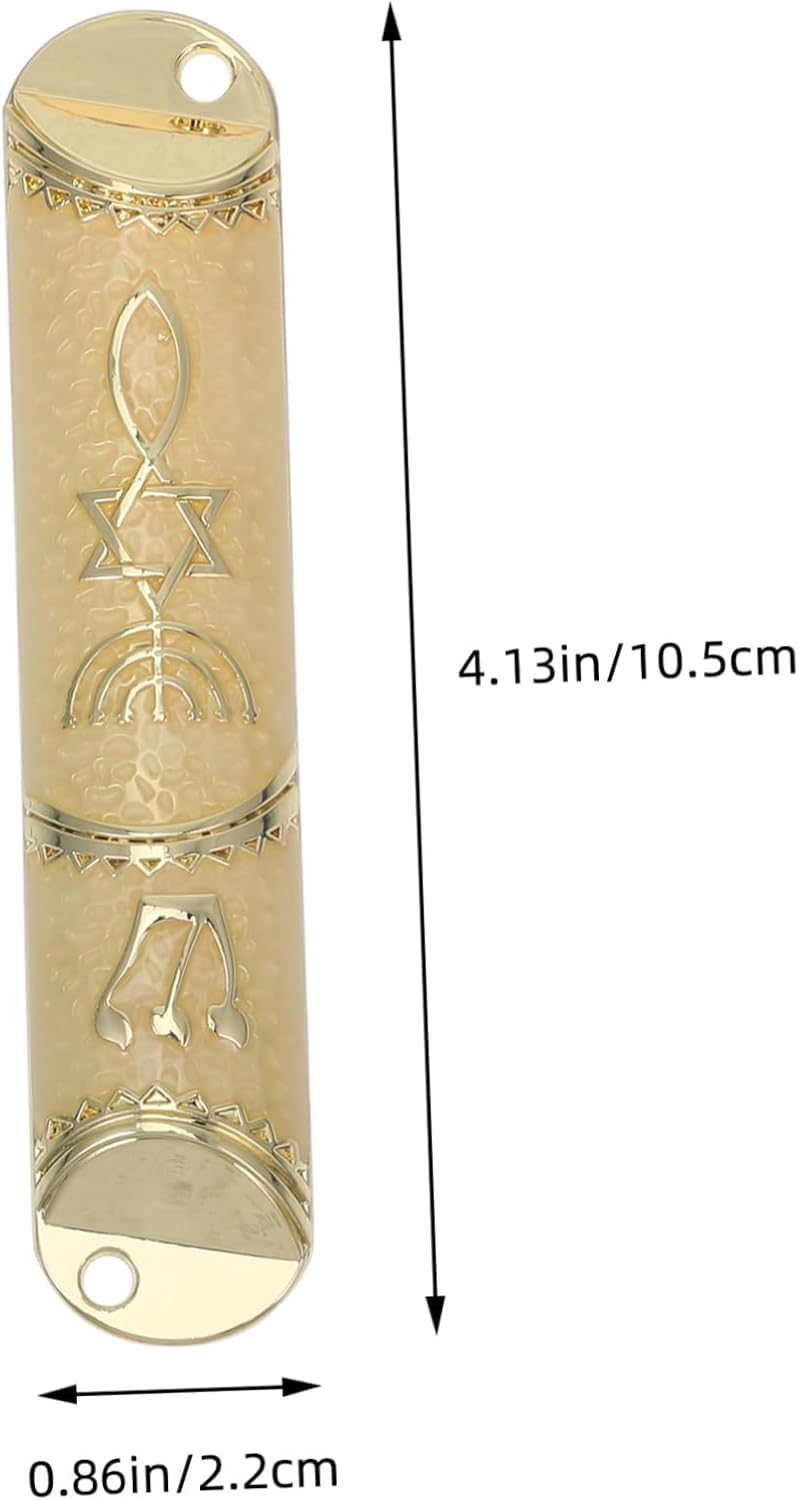 Garneck Religious Mezuzah Door Deco Metal Scroll Plaque