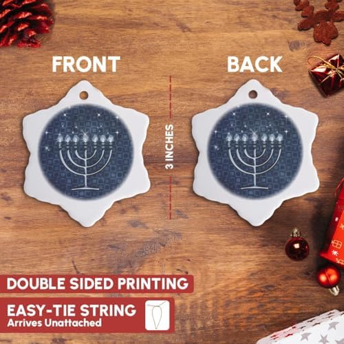 3dRose Hanukkah Blue Snowflake Hanging Ornament 3-Inch