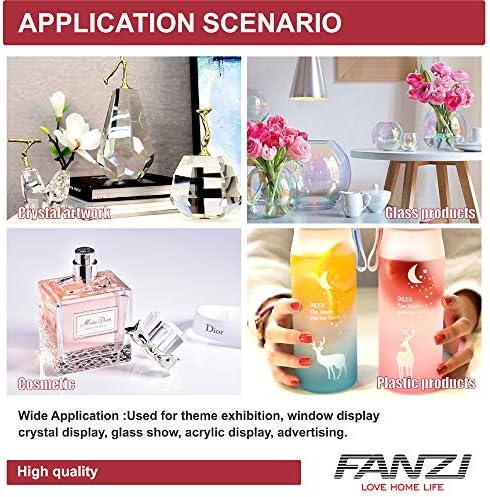 FANZI LED Rectangular Light Display Base for Crystals and Glass Art - Black