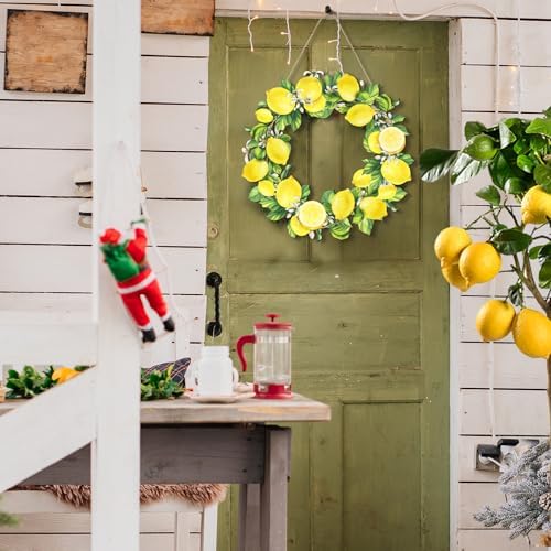 Lemon Wreath Front Door Summer Decor Hanging Sign