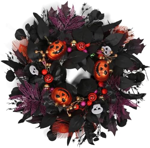 24 inch Glitter Halloween Wreath Outdoor Decor