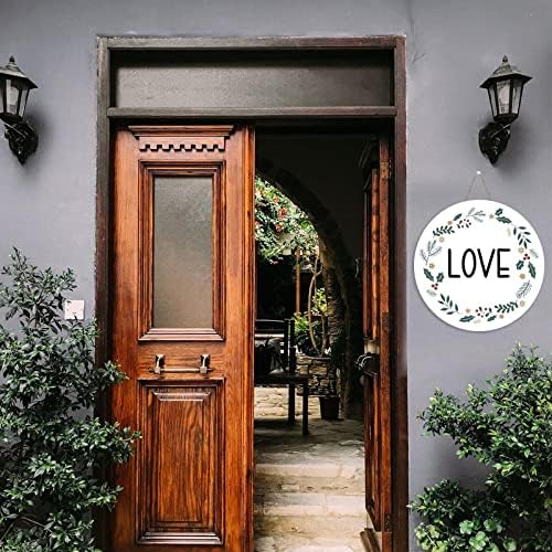 Mutilovely 12 Inch Round Wooden Welcome Door Sign