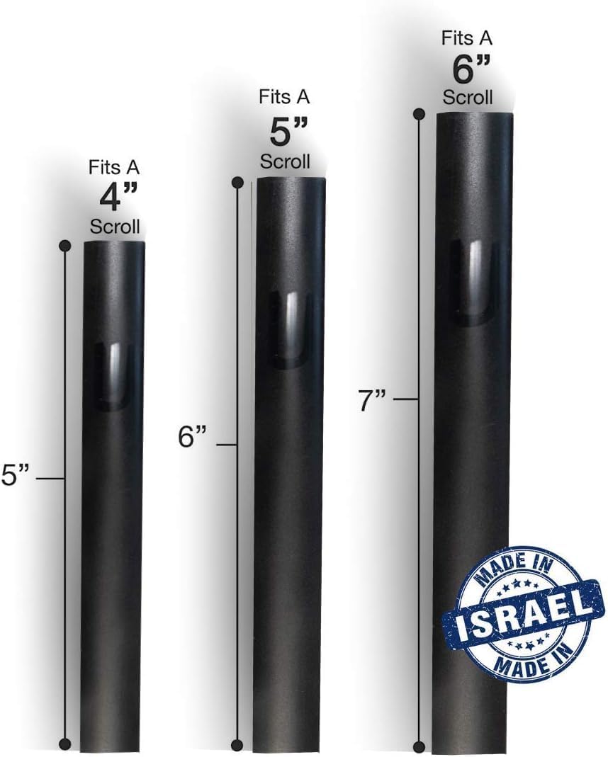 Modern Shin Mezuzah Case 3 Pieces Black