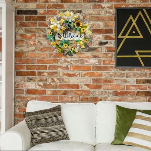 Generic Sunflower Front Door Wreath for All Seasons