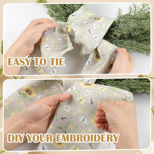 Boho Wreath Sash for Front Door - 2 Pcs Sunflower Style