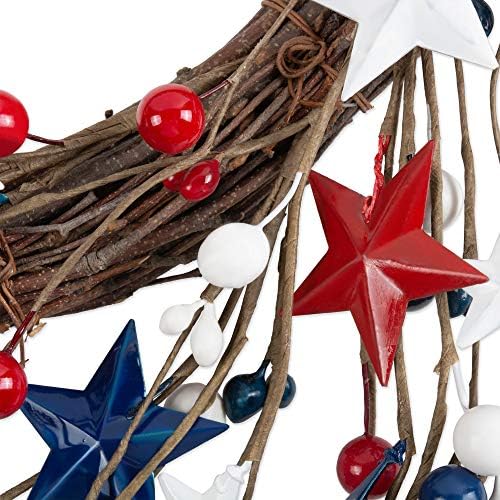 DII 4th of July Patriotic Wreath 20 Inches