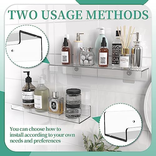 BTSD Home 6 Pack 15 Inch Clear Acrylic Wall Shelves