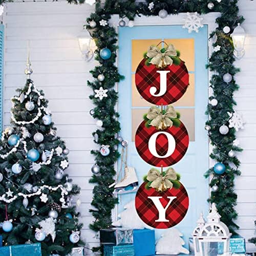 3pcs Buffalo Plaid Christmas Wreaths for Front Door