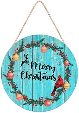 Red Bird Holly Berry Wreath Door Hanger