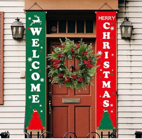 Welcome Wreaths for Front Door Set of 2
