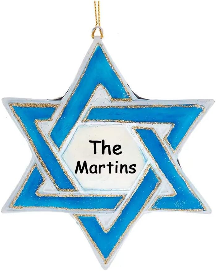 Star of David Christmas Ornament with Custom Name