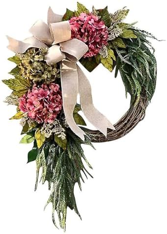 Elegant Artificial Hydrangea Wreath for Front Door
