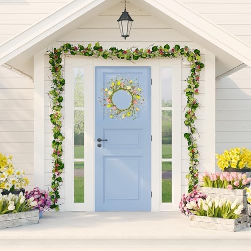 Adjustable Easter Wreath with Colorful Eggs and Berries