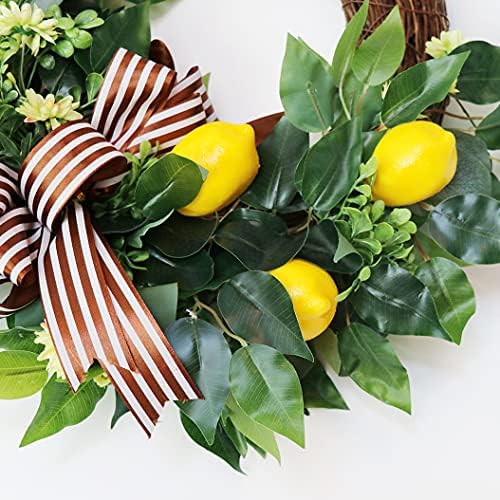 Ansuma 20 Inch Artificial Lemon Wreath for Front Door