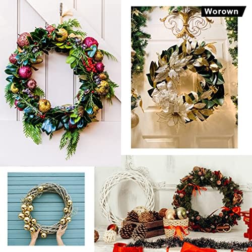 Worown 12 Inch Bamboo Hoops 2 Pack for Wreaths and Crafts