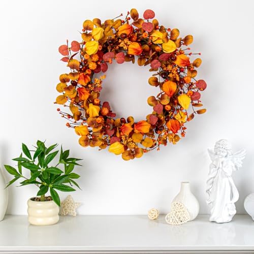 22 Inches Rustic Autumn Wreath for Front Door