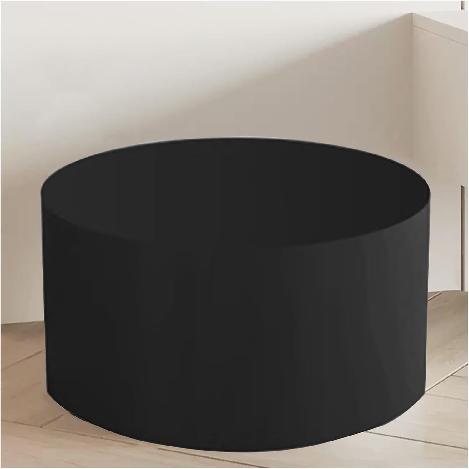 Black Wooden Round Cylinder Pedestal Stand - 30cm Height