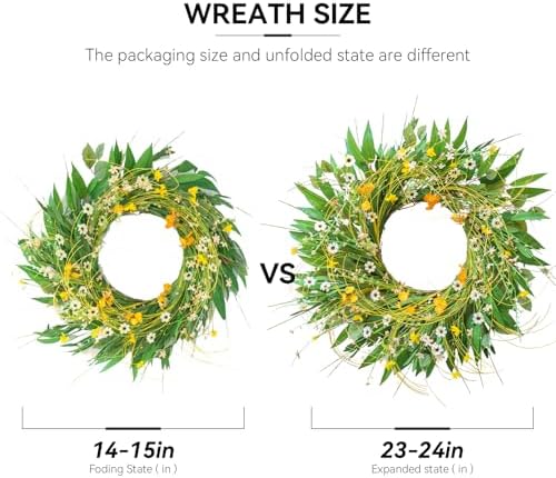 Soomeir Spring Green Wreath for Front Door
