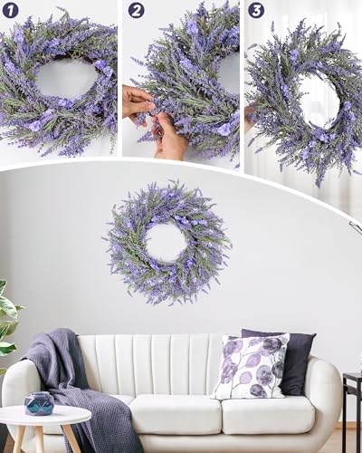 DDHS Lavender Wreath 24 Inch All Seasons Decor