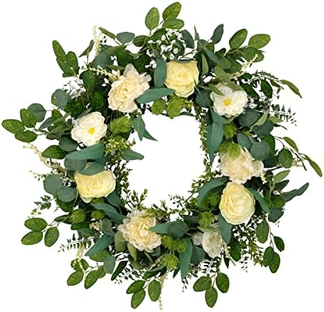 Puleo International 30 Inch Artificial Eucalyptus Spring Door Wreath 1