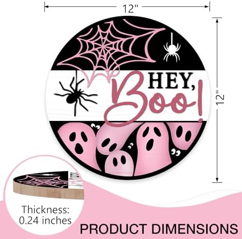 Deroro Halloween Hey Boo Sign Front Door Decor