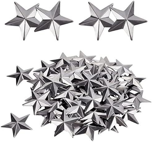 GORGECRAFT 100PCS 2 Inch Primitive Silver Metal Stars