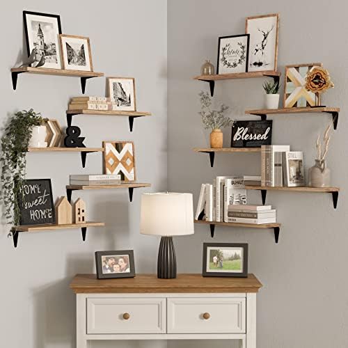 Wallniture Arras Wood Floating Shelves Set of 10