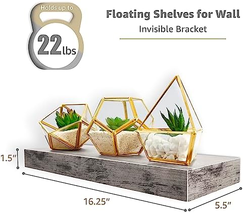 Sorbus Floating Shelves Wall Mounted Gray 2 Pack