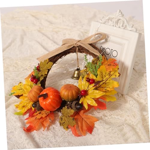 RORPOIR Halloween Door Wreath with Pumpkins and Berries
