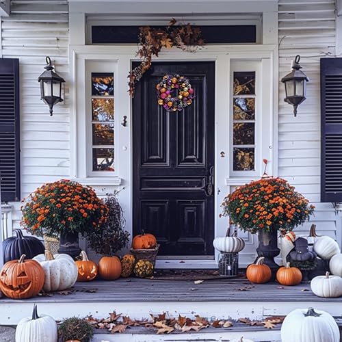 Valery Madelyn Pre-Lit Pumpkin Ball Wreath 12 Inch