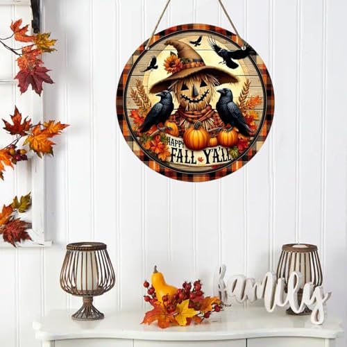 12 Inch Crow Wreath Halloween Door Decor