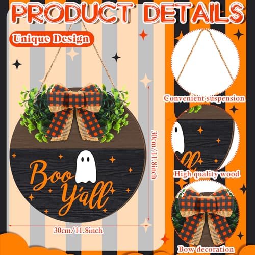 Halloween Wooden Ghost Sign Front Door Decor