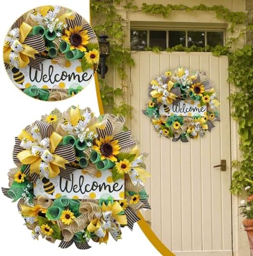 Generic Sunflower Front Door Wreath for All Seasons