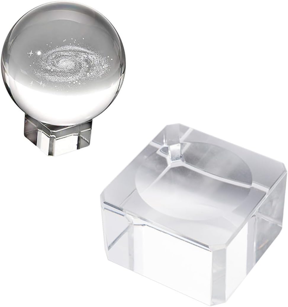3Pcs Crystal Ball Stand with Concave Base for Displaying Round Items
