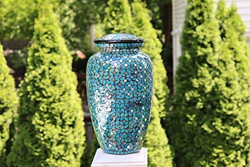 Extra Large Glass Mosaic Urn - 350 lbs Capacity - Handmade