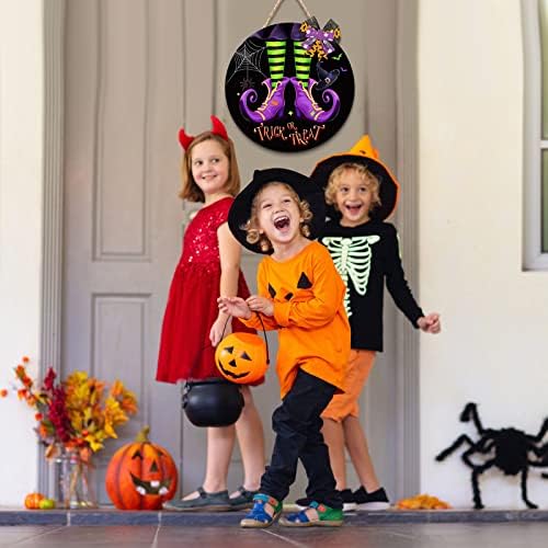 Capoda Halloween Witch Door Sign with Bow