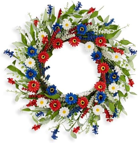 22 Inches Patriotic Wreath for Front Door and Wall