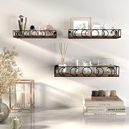 PHAREGE Moon Phase Floating Shelves Set of 3
