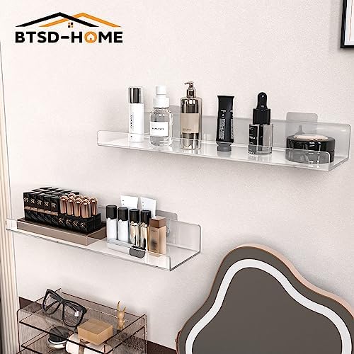 BTSD Home 6 Pack 15 Inch Clear Acrylic Wall Shelves
