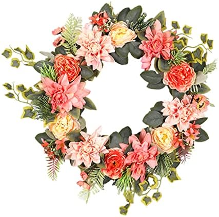 Eringogo Artificial Flower Garland Door Decor Spring Wreath