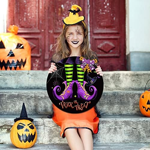 Capoda Halloween Witch Door Sign with Bow
