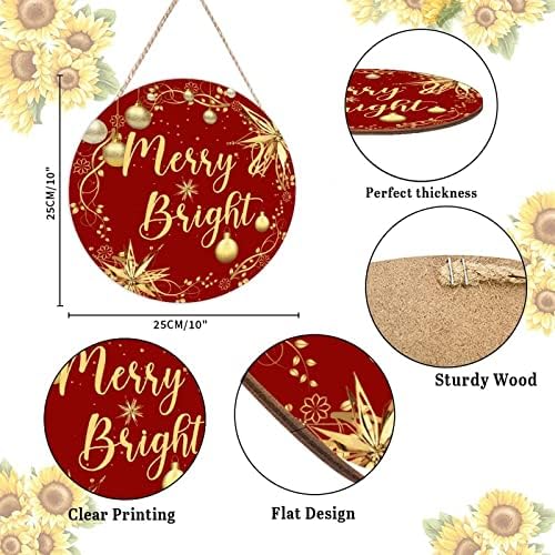 Farmhouse Door Hanger Christmas Gold Wreath Decoration