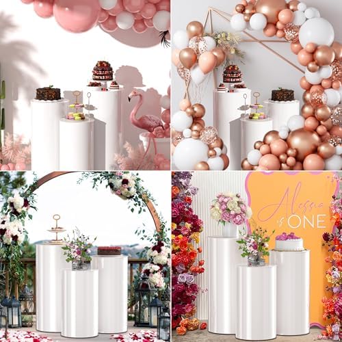 Toosci 3 Piece Cylinder Pedestal Stand for Party Decor
