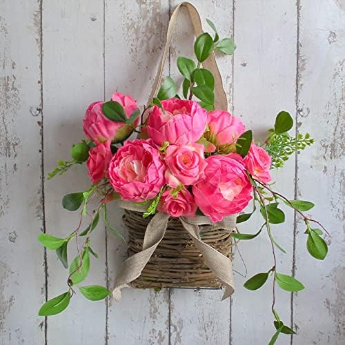 Asodomo Pink Peony Flower Wreath Door Decor